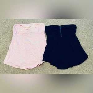 2 strapless tanks